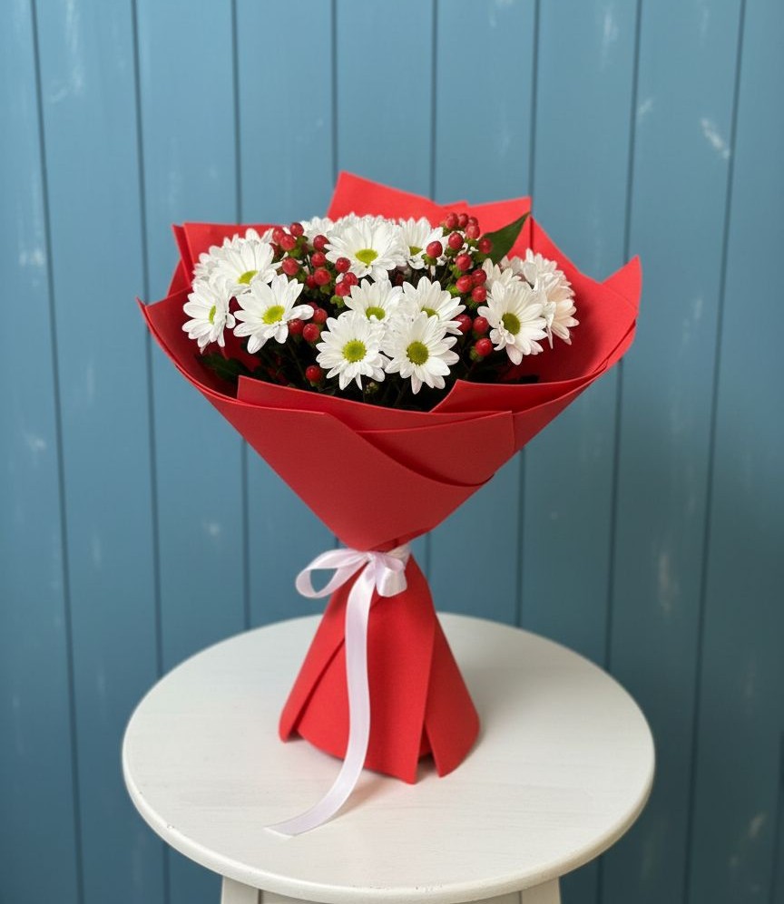 Букет цветов из: Хризантемы в Макарово