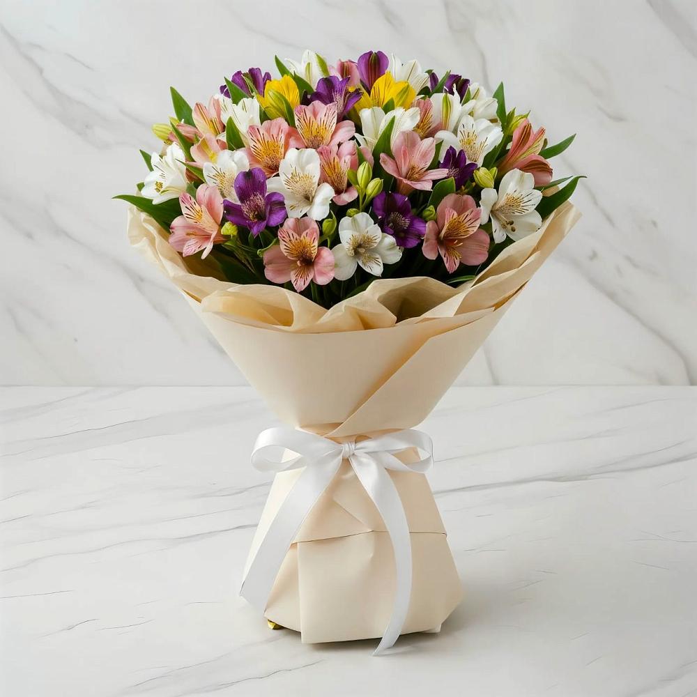 Букет цветов из: Альстромерии в Макарово