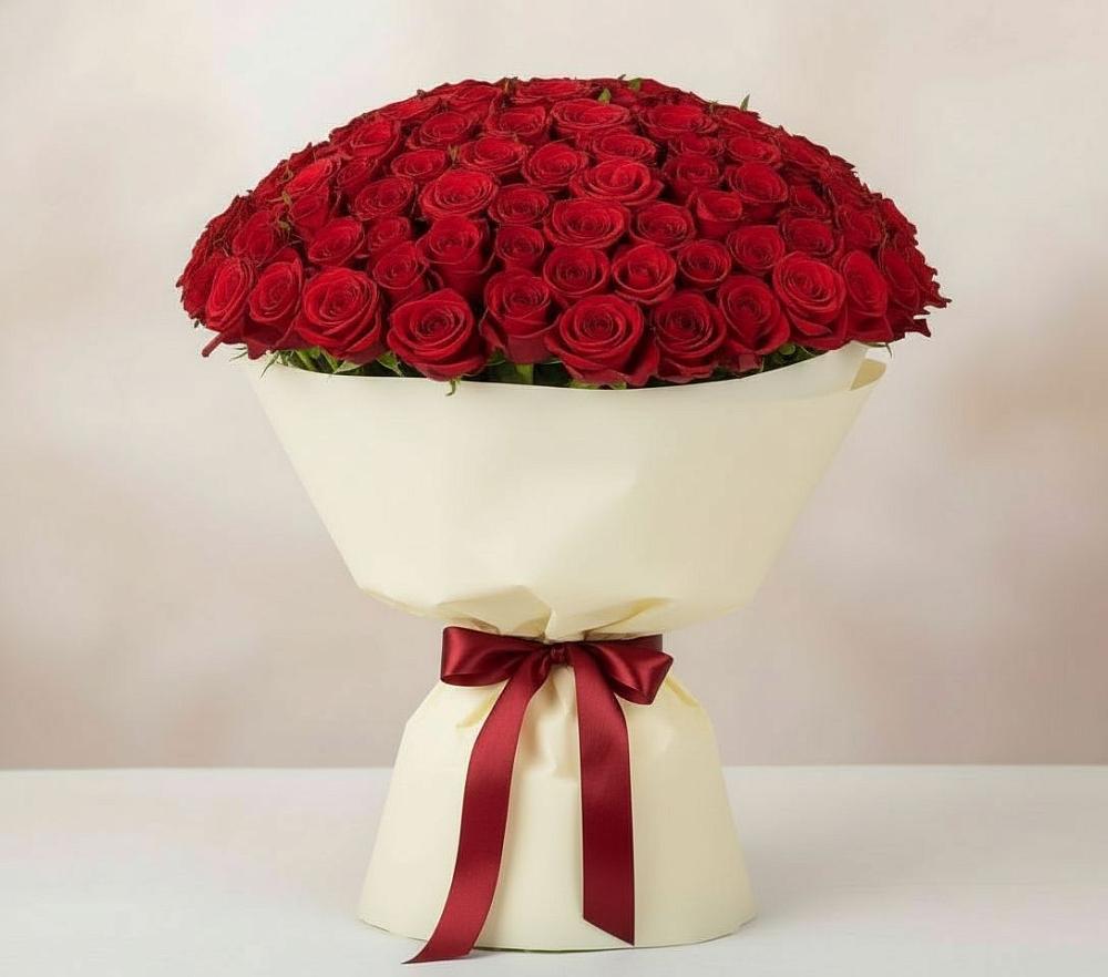 Букет 101 Красная роза Милано в Макарово