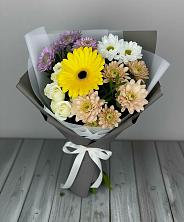 Букет цветов из:  Розы, Герберы и Хризантемы в Макарово