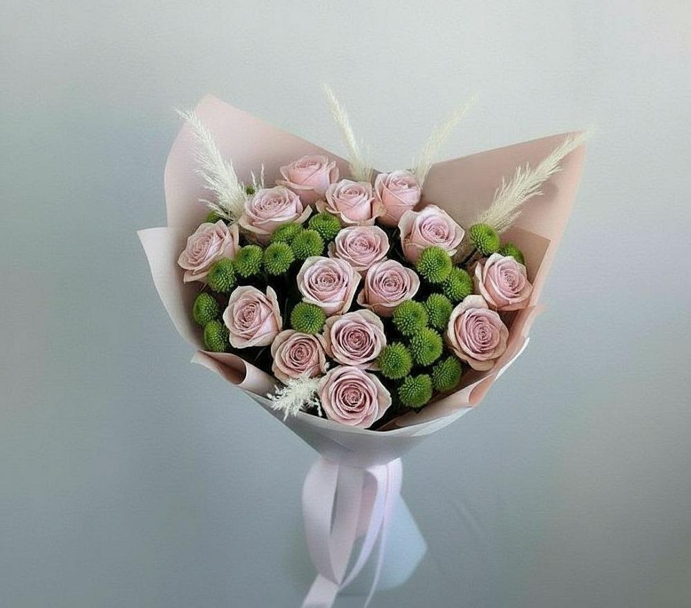 Букет цветов из: Розы и Хризантемы в Макарово